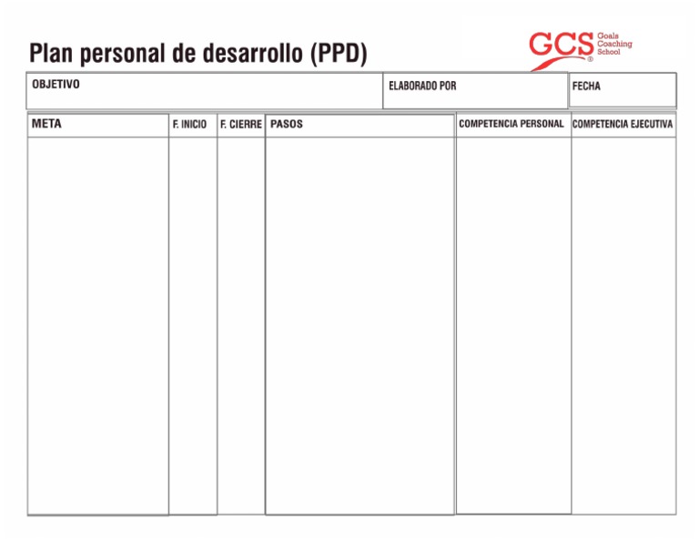 Formato Plan de Desarrollo Personal | PDF