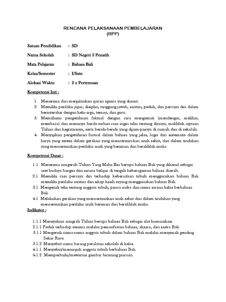 Rpp Bahasa Bali