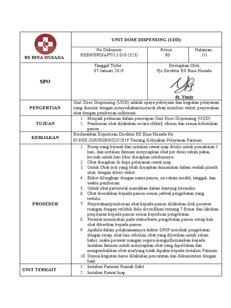 Spo Unit Dose Dispensing Udd 