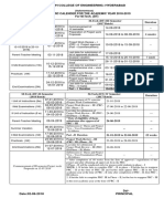 JNTUH College Engineering Academic Calendar 2018-19