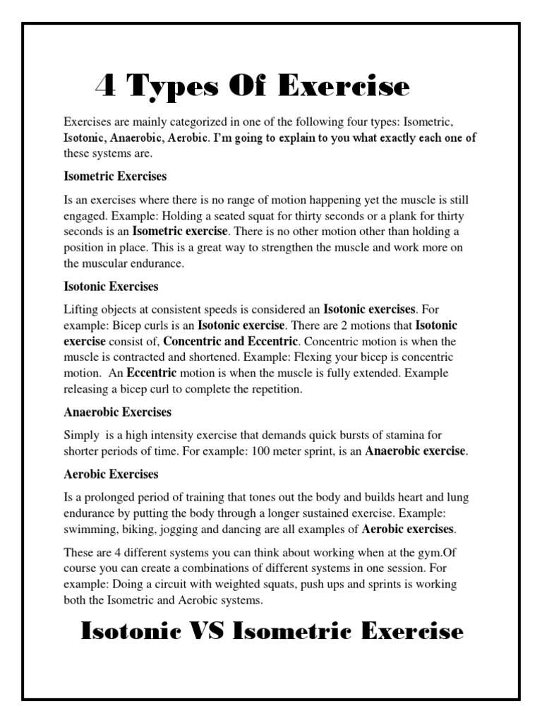 Isotonic Vs. Isometric Exercises – DFAMZ