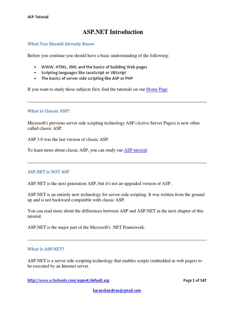 Tutorial Dotnet PDF | PDF | Active Server Pages | Html