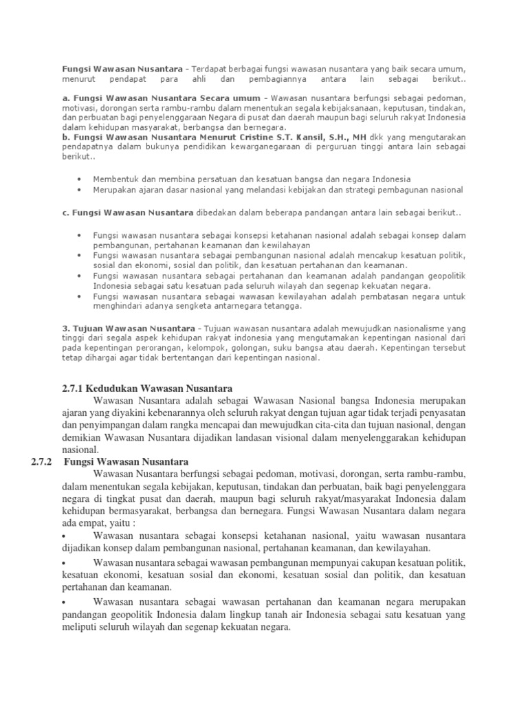 Tujuan Wawasan Nusantara Brainly