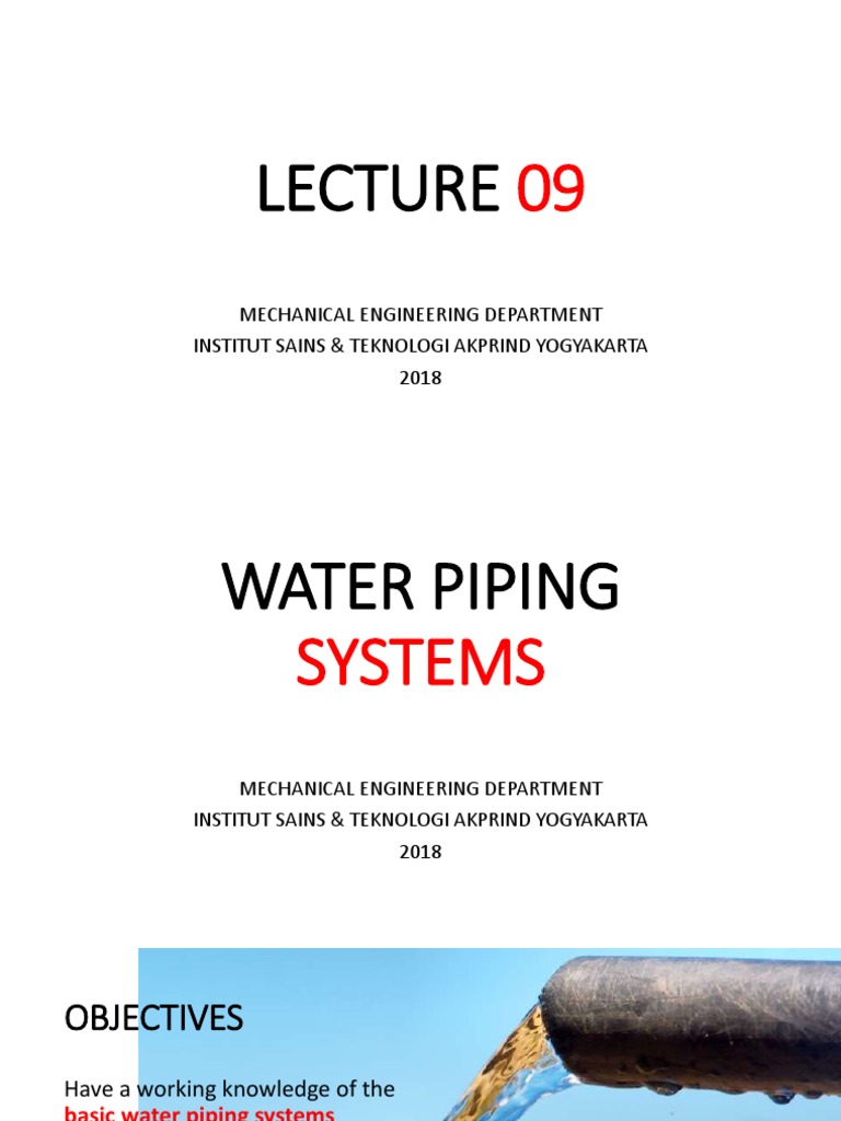Water Piping Systems Overview | PDF | Pipe (Fluid Conveyance) | Fluid ...