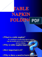 TABLE NAPKIN FOLDING
