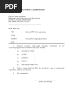 Sample Request Format of Medico-Legal Examination