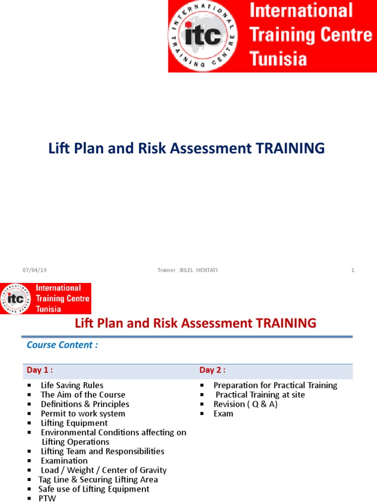 Lift Plan and Risk Assessment | PDF | Crane (Machine) | Elevator