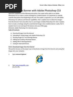 Creating A Banner In Adobe Photoshop Cs3 Pdf Adobe Photoshop