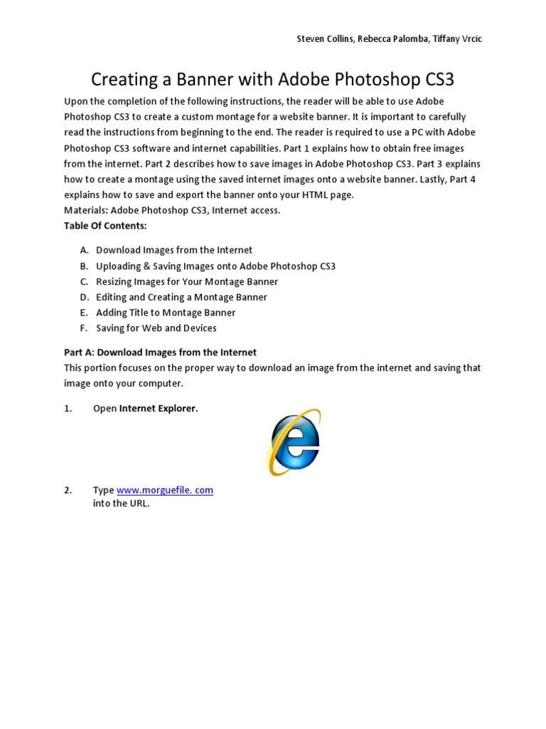 Creating A Banner In Adobe Photoshop Cs3 Pdf Adobe Photoshop