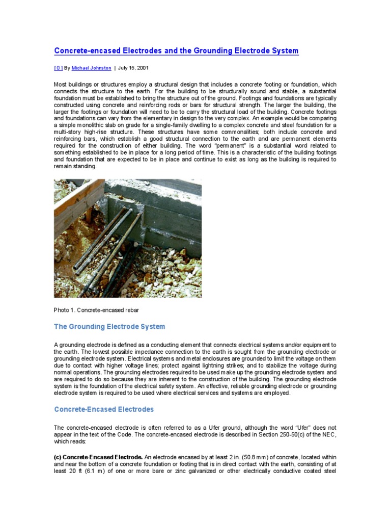 Concrete Encased Electrode PDF Building Foundation (Engineering)