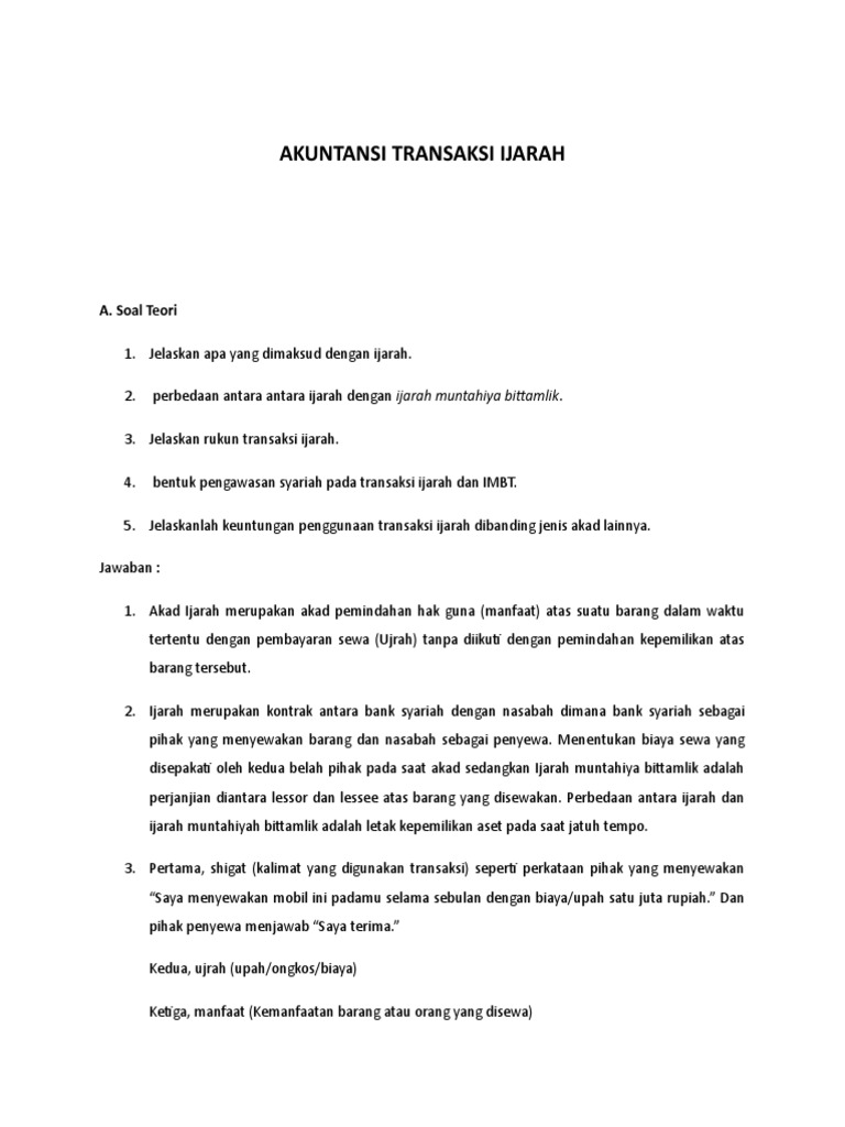 Contoh Soal Kasus Dan Teori Pdf