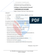 Contancia de Vacante