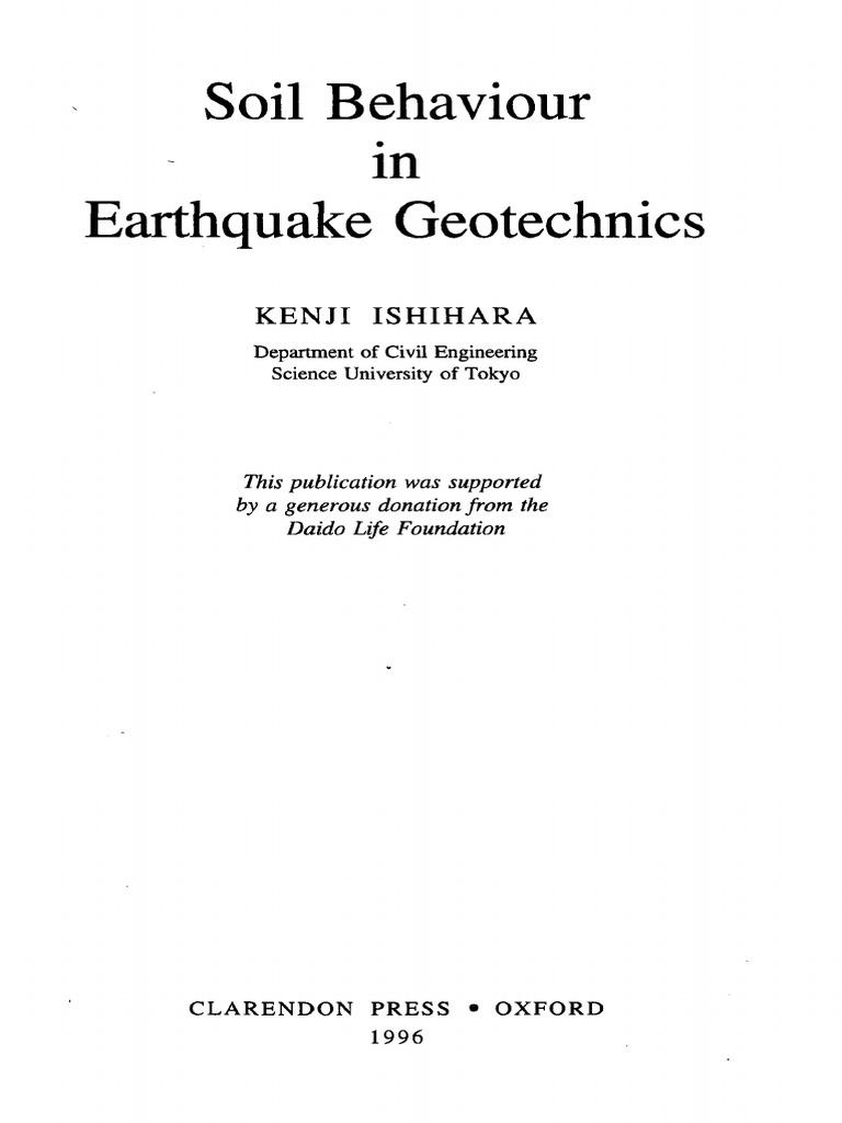Soil Behavior in Earthquake Geotechnics | PDF | Young's Modulus | Solid ...