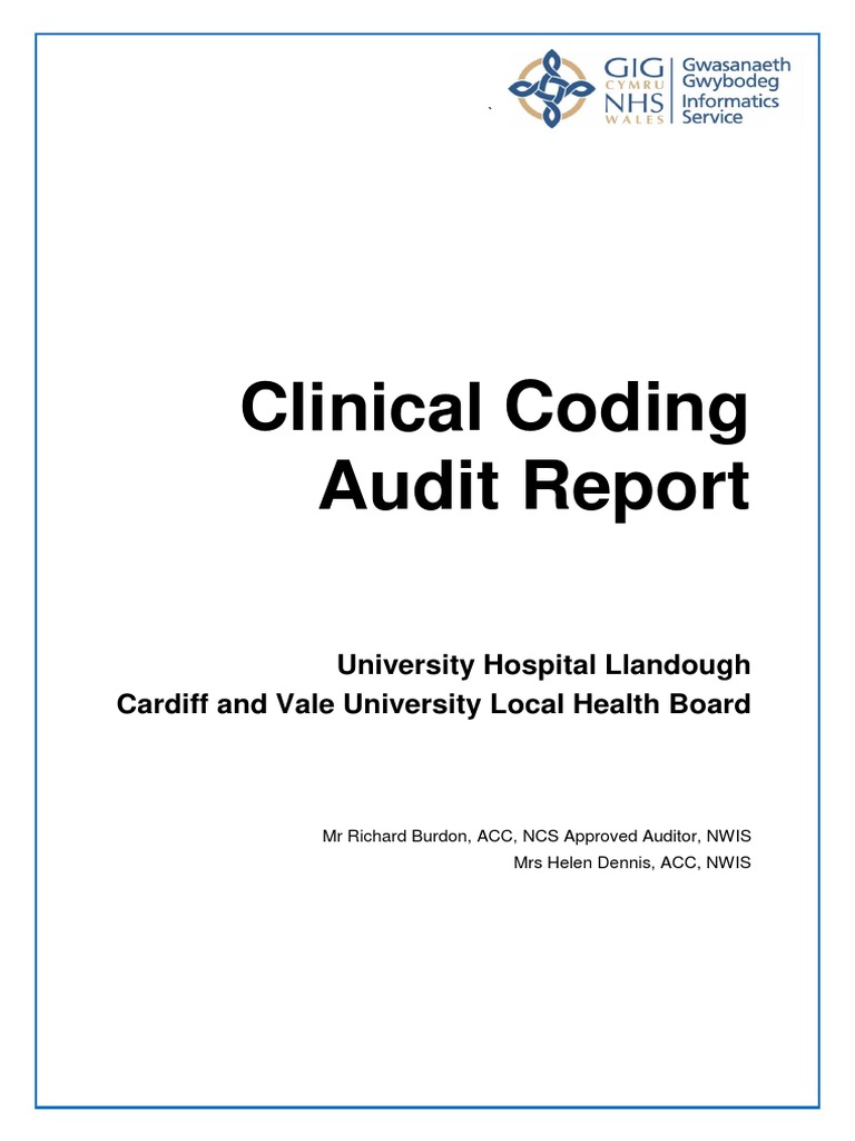 Llandough Clinical Coding Audit Report | PDF | Medical Diagnosis | Audit