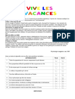 PARLEFRANCAIS - Vive Les Vacances Comprehension Ecrite Texte Questions - 58274