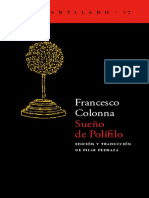 El Sueño de Polifilo de Colonna Francesco PDF