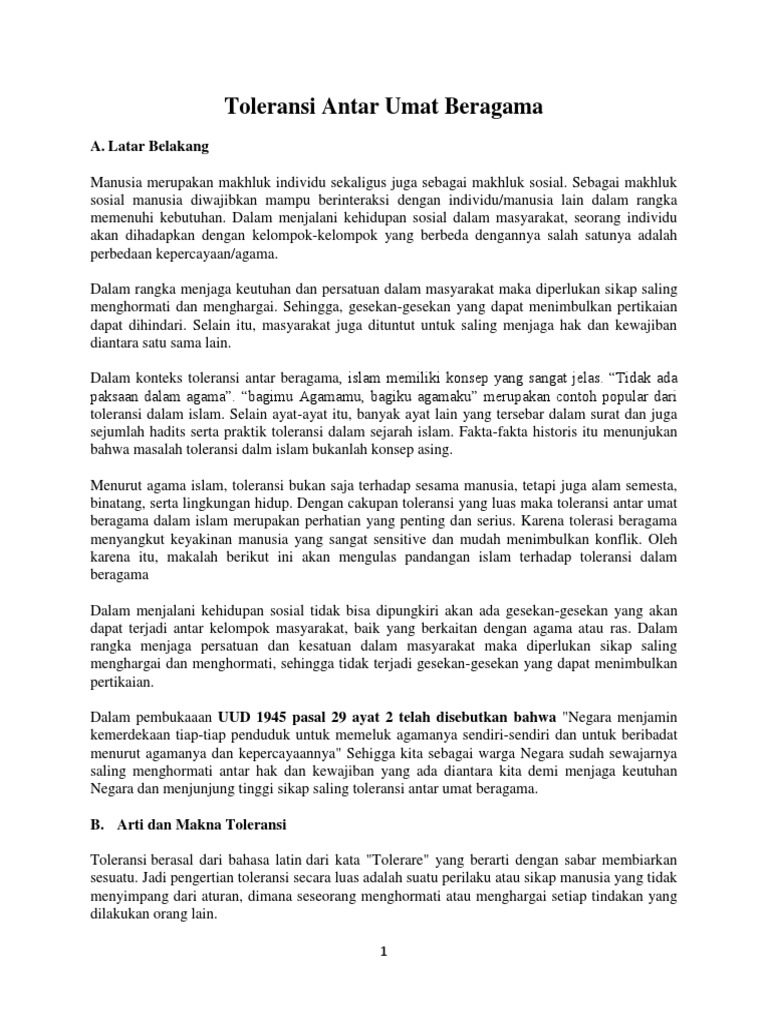 14 Toleransi Beragama