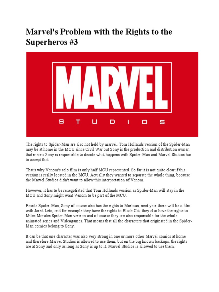 Sony's Control Over Spider-Man Rights | PDF | Games & Activities ...