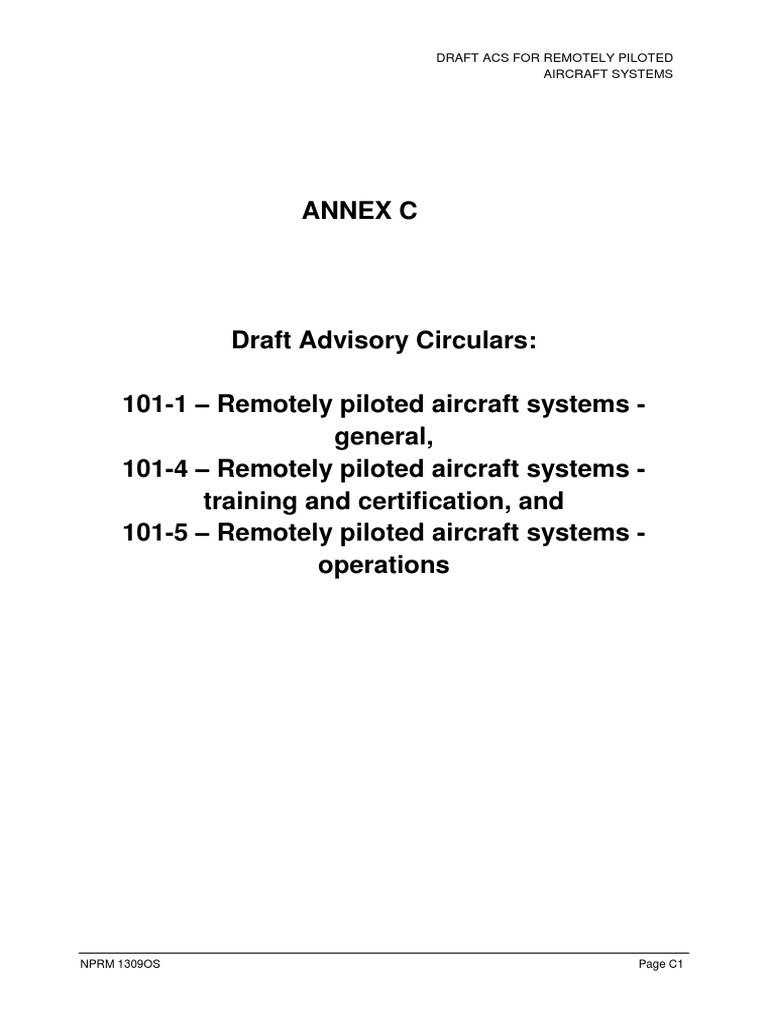 Annex C: Draft Acs For Remotely Piloted Aircraft Systems | PDF ...