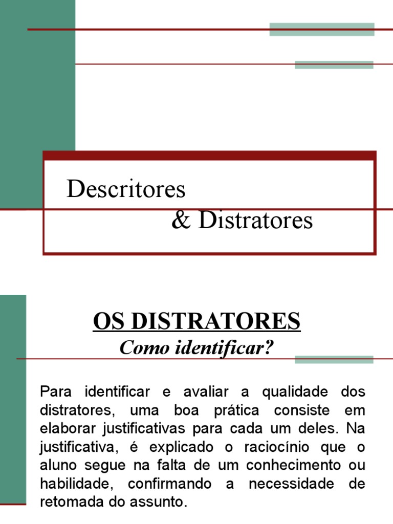Descritores e Distratores | PDF