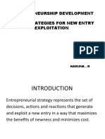 Entrepreneurship Development Topic: Strategies For New Entry Exploitation