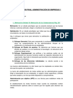 Repaso Examen Final Administración de Empresas 1