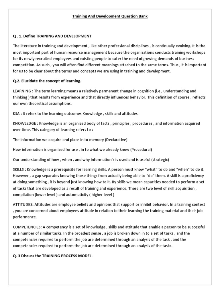Training Methods and Development Insights | PDF | Mentorship ...
