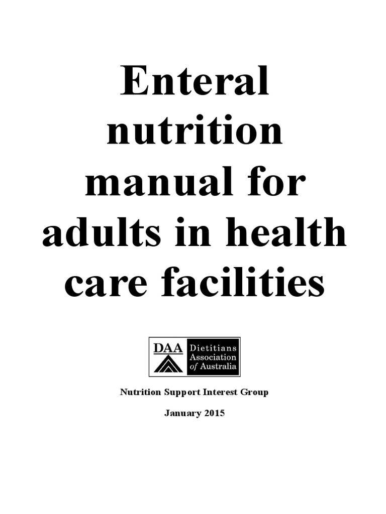 Enteral Nutrition Manual January 2015 PDF Nutrition Diet & Nutrition