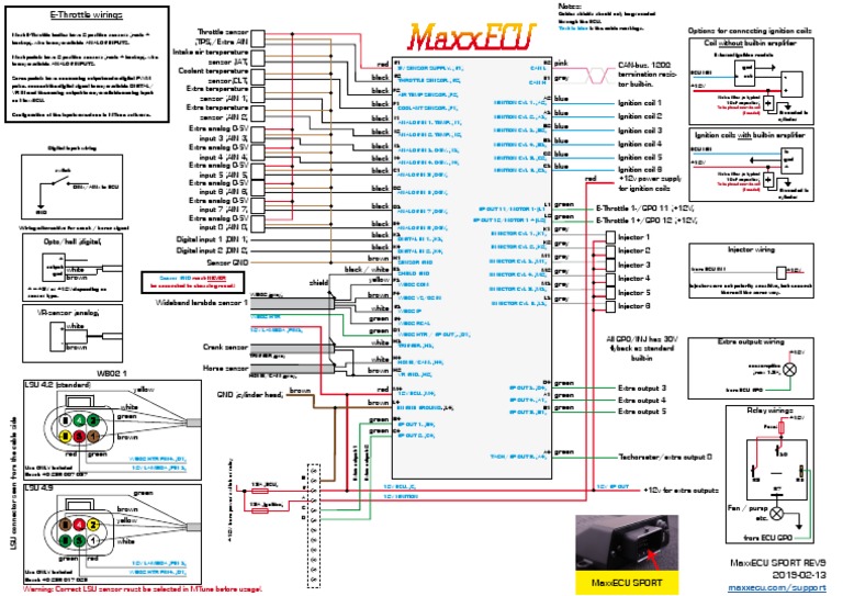 MaxxECU SPORT (REV9+) - Wiring-En | PDF | Ignition System | Analogue