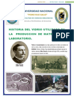 Historia Del Vidrio Utulizado en La Produccion de Material de Laboratorio