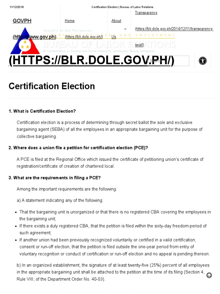 Certification Election Process Overview | PDF | Collective Bargaining ...