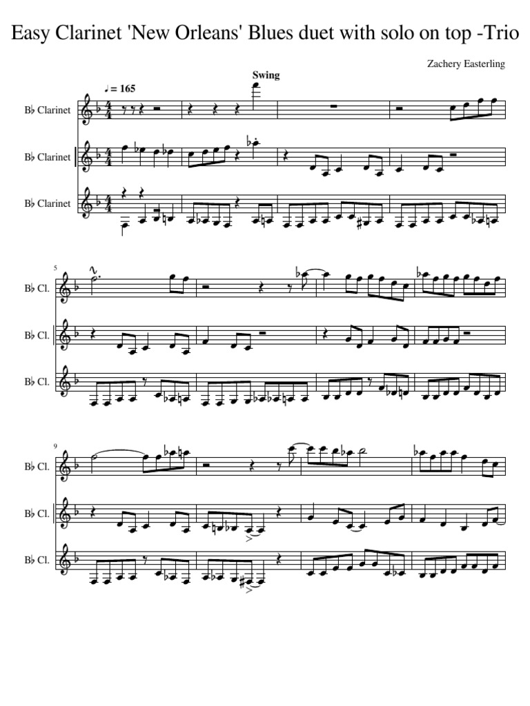 New Orleans Blues Duet With Solo On Top PDF