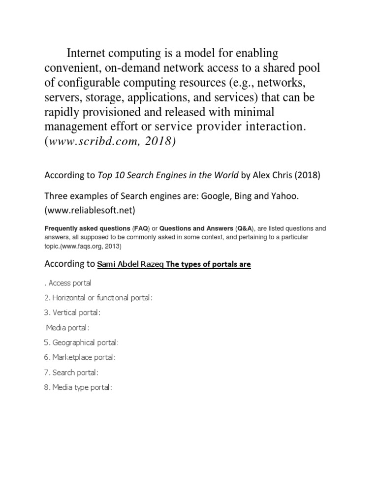 Internet Computing Is A | PDF | Computers | Technology & Engineering