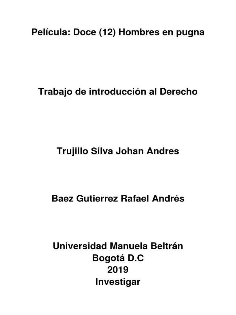 12 Hombres en Pugna PDF Argumento Falacia