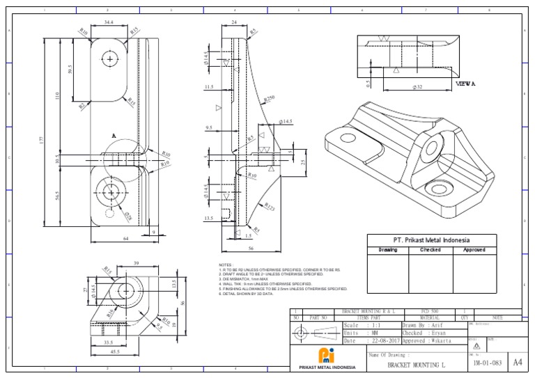 Bracket Mounting Drawing Specifications | PDF