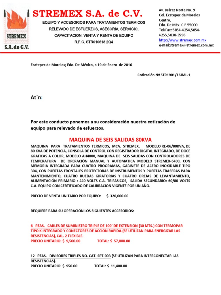 Stremex - Cot Re 06 QG | PDF | Par termoeléctrico | Naturaleza