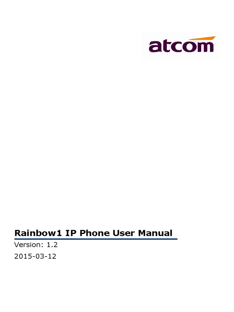 Atcom Phone Manual | PDF | Session Initiation Protocol | File Transfer ...