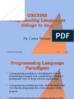 CSE3302 Programming Languages (Things To Say) : Dr. Carter Tiernan