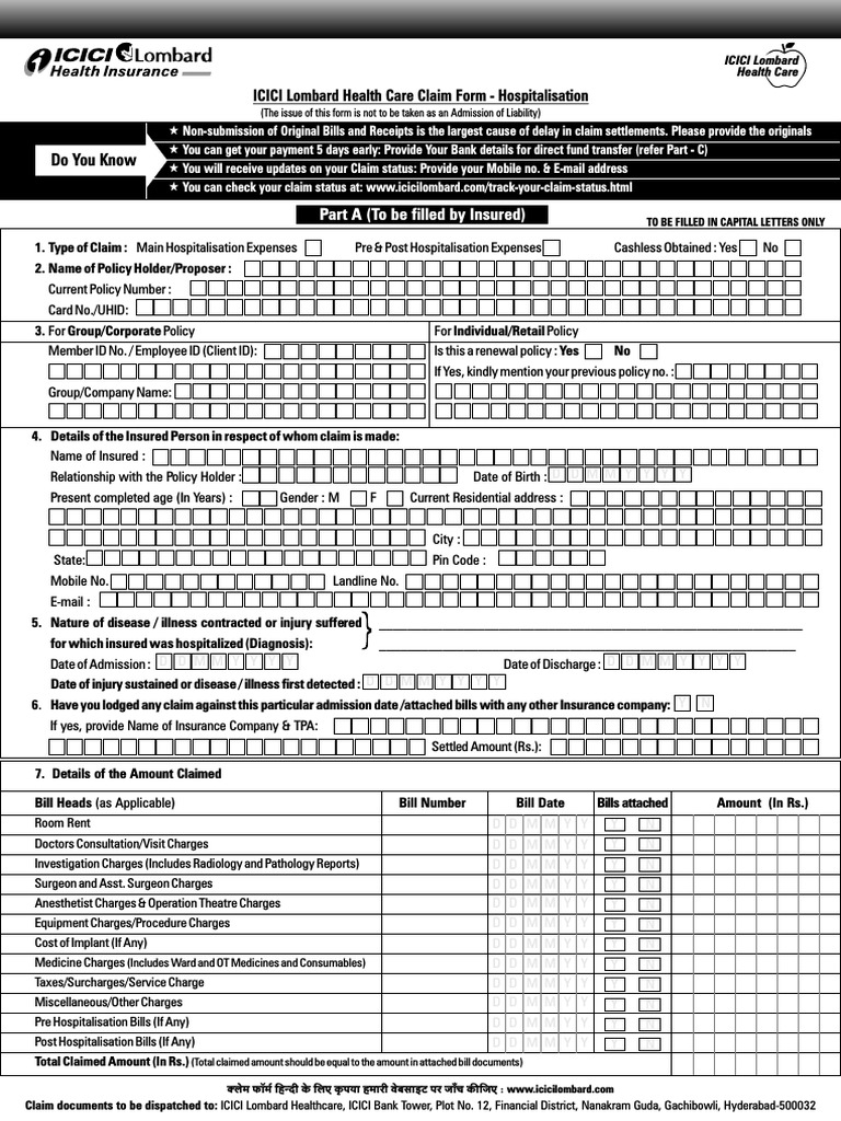 Asdf GHI CLAIM FORM PDF PDF Indemnity Insurance