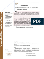 Effect of adding different levels of Oleobiotec to the diet on production performance of broiler