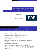 Applications of Free Probability and Random Matrix Theory: Øyvind Ryan