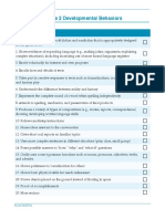 Checklist of Grade2 Developmental Behaviors