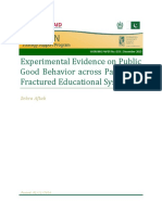 Experimental Evidence on Public Good Behavior Across Pakistans Fractured Educational System