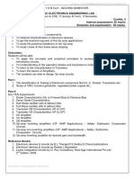 Basic Electronics Engineering Lab Course Code: CS2L2, IT2L2 Credits: 2 Lab: 3 Periods /week Semester End Examination: 50 Marks Objectives