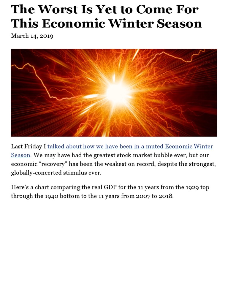 The Worst Is Yet To Come For This Economic Winter Season - Economy and ...