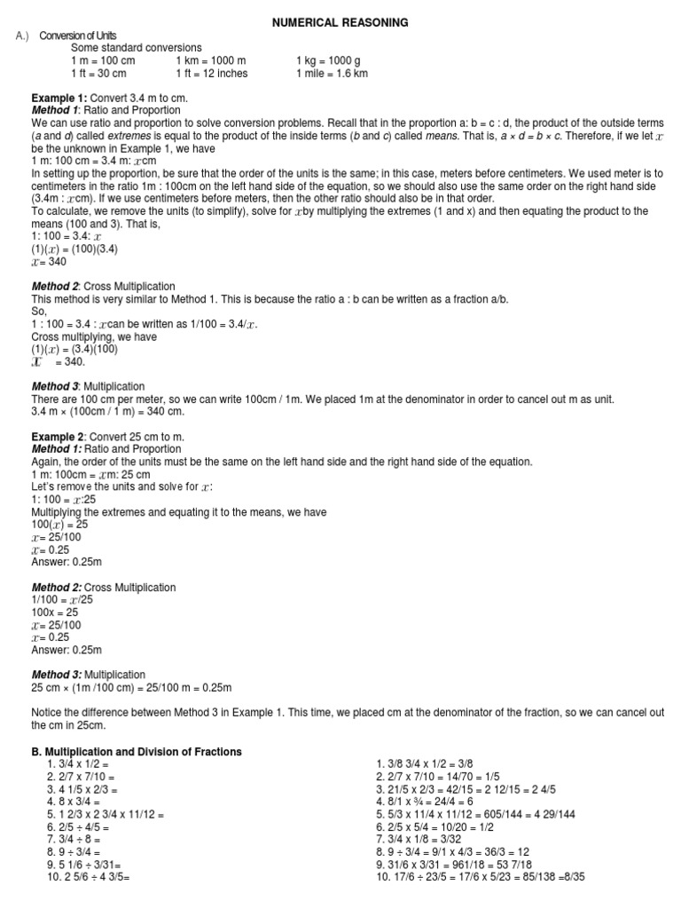 Cs Reviewer 18 Fraction Mathematics Algebra