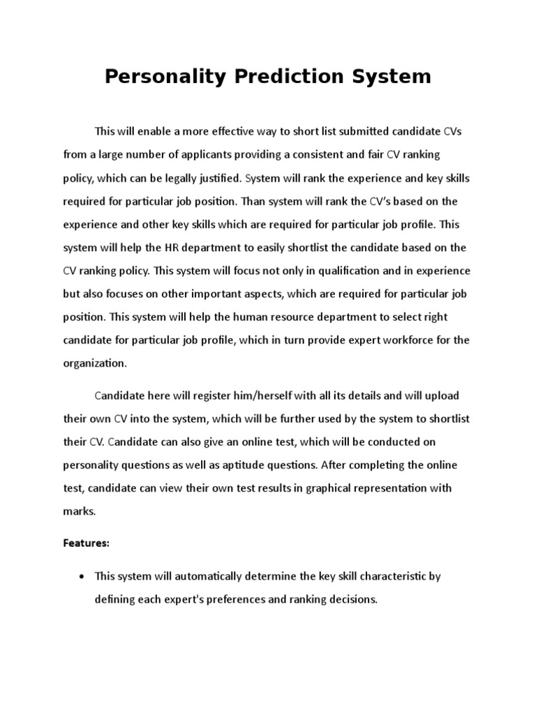 CV Ranking System for Candidate Selection | PDF | Random Access Memory ...