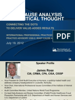 Root Cause Analysis and Critical Thought: July 19, 2012