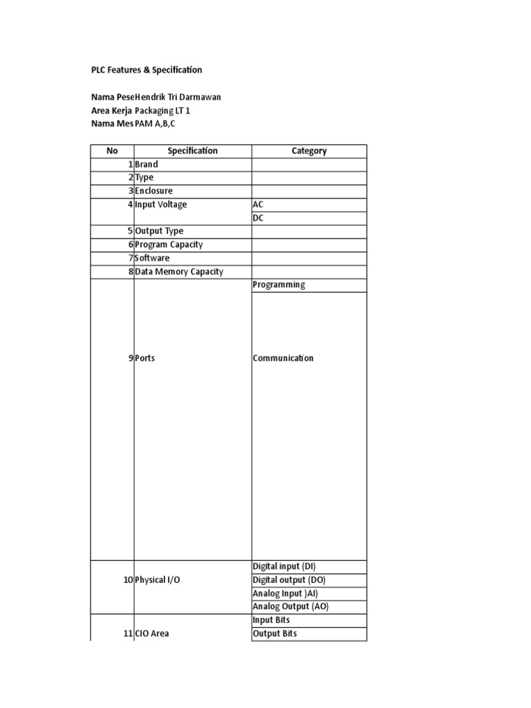 Omron PLC & HMI Specifications | PDF | Programmable Logic Controller | Bit