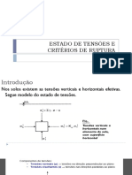 Estados de tensão e critérios de ruptura em solos